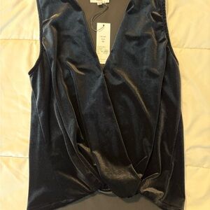 Waverly Grey Black Velvet Sleeveless Blouse